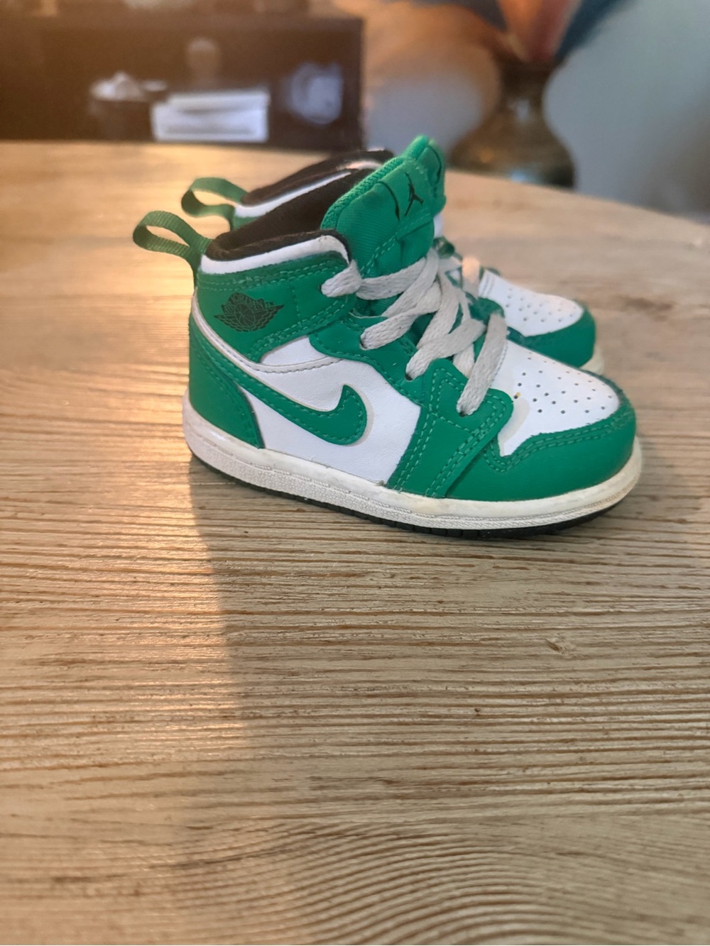 Nike Kids Green and White High-Top Sneakers